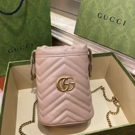 100%🆕 GUCCI GG Bucket bag Marmont Logo 牛皮水桶包