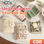 Multi Functional ID Card Holder Wallet Floral Credit Card Holder 9 Slot Card Clip Cash Purse