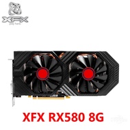 การ์ดจอ XFX 8GB 256Bit กราฟิกที่ GDDR5สำหรับ AMD 500 Series VGA การ์ด RX 580 RX580-8GB DisplayPort HDMI DVI ใช้ CPD