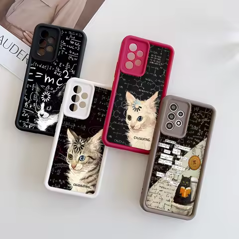 Creative Art Thinking Formula Cat Printed Phone Case for Motorola Moto Edge 50 Fusion 40 Neo G86 G85