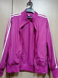 Lativ紫色白條薄防風外套