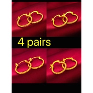14k 4 pairs Bangkok gold earrings