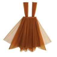 Original Fox เด็กผู้หญิง Multi-Layer Flared กระโปรง Vintage Maple Leaf Color ฤดูใบไม้ร่วง Puffy Half