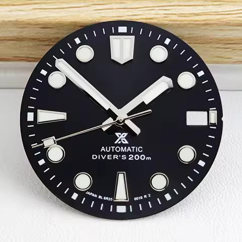 New 28.5mm NH35 S logo dial is suitable for NH35/NH36 movement modification accessories, featuring g