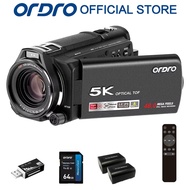 ORDRO XV80 5K กล้องวิดีโอ12X ซูมออปติคอล48MP กล้องวล็อกกิ้งสำหรับการถ่ายภาพ YouTube สตรีมสดด้วย3.5 "