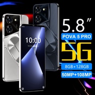 Pova 5 Pro 4G/5G สมาร์ทโฟน5.8นิ้วความจำหน้าจอใสพิเศษ8GB + แบตเตอรี่128GB 14.0แอนดรอยด์6800Mah