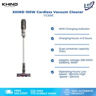 KHIND 100W Cordless Vacuum Cleaner VC696 | HEPA Filter | Rechargeable Lithium Ion Battery | 0.5L Dus