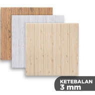 Wallpaper foam 3 d motif kayu, sticker dinding