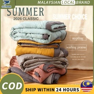 【OUTMARK】Cotton Blanket Quilt Comforter Set Queen Super Soft Quilt Comforter Single Washable Cotton 