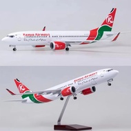 Kenya Airways The Pride of Africa Boeing 737 Max Aircraft Model with LED Light (Touch or Sound Contr