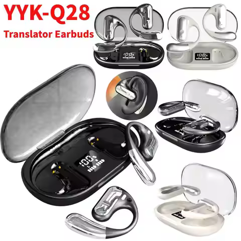 YYK-Q28 AI Translator Earbuds Bluetooth 5.3 Wireless Bluetooth Headset Waterproof Real-Time Translat
