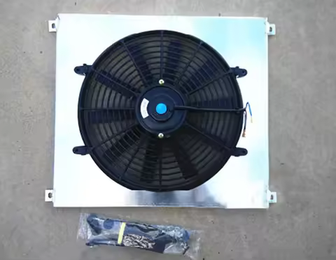 Aluminum Radiator Shroud+FAN For Toyota Hilux Surf or 4Runner KZN130 1KZ-TE 3.0cc TD RHD 1KZTE 1993-