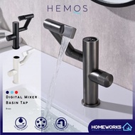HEMOS BATHROOM FAUCET BRASS LED DIGITAL MIXER BASIN TAP KEPALA PAIP ELEKTRONIK HM-19045