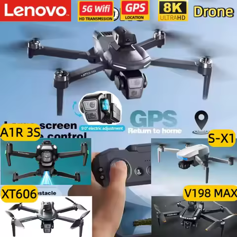 Lenovo V198 MAX XT606 A1R S-X1 True GPS 8K Drone – WiFi RC Quadcopter with Obstacle Avoidance Dual F