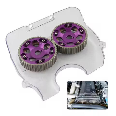 Red/Blue/Purple Cam Pulleys + Cam Cover For Toyota Supra JZA70 90-93 Mark II/Cresta/Chaser JZX81 90-