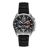 Seiko Chronograph Black Calfskin Strap Men Watch SSB347P1P