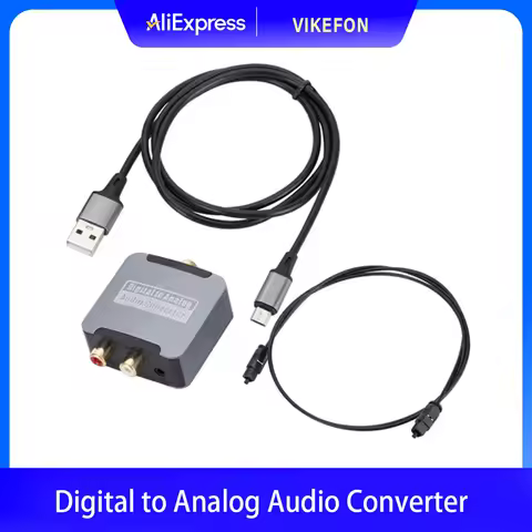 Digital to Analog Audio Converter 192KHz Digital SPDIF Optical to Analog L/R RCA Converter Toslink O