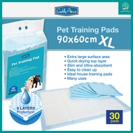 Cuddly Paws Ultra-absorbent EXTRA LARGE (XL) Pets Training Pee Pads 90x60cm 30pcs for Dog Cat Hamste