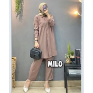 ONE SET RAYON TWILL PREMIUM BAHAN ADEM LEMBUT SIZE S M L XL XXL SETELAN PAKAIAN WANITA TUNIK SUDAH T