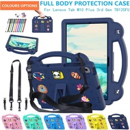 For Lenovo Tab M10 Plus 3rd Gen TB125FU TB128XU 10.6 inch Kids Tablet Cute Silicone EVA Shockproof Standing Stand Case Cover With Shoulder Strap