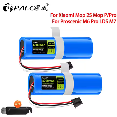 4000mAh Battery for Proscenic M6 Pro M7 pro 14.8V Lithium Robot Vacuum Cleaner Battery for Xiaomi Mo