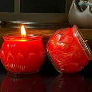[SG Seller]Buddhist Prayer Butter Lamp Glass Jar Eco-Friendly Smokeless Ghee Candle Long Burning Rel