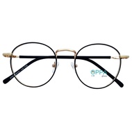 Frame Kacamata Korea Pria Wanita OPPA OP02 BLGD Hitam Gold Bulat