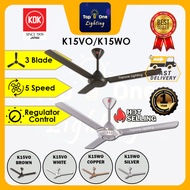 KDK K15VO Regulator Ceiling Fan 60" White / KDK K15WO 60" / Deka DR9 60"  Matte Black Kipas Siling