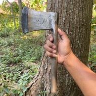 Kapak Gagang Besi MODEL BARU Bilah Baja Per Mobil Finishing Siap Pakai - Kampak Perkul Potong Belah 