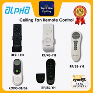 Alpha Ceiling Fan Original Remote Control / Alpha Alkova Remote Control / Alpha Vannus Remote Contro
