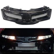 Racing Grills For Honda Civic FN FK FN2 TYPE R 2006-2012 Front Grille Carbon Fiber Car Upper Bumper 