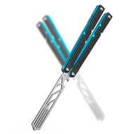 Nabalis Trident, Butterfly Knife Balisong, 7075 Aluminum, Unsharpened, for Practicing Flipping, Blun