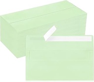 200 Pack #10 Business Envelopes, Light Green Standard Envelopes Self Seal, Letter Size Mailing Envel