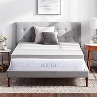 LUCID Memory Foam Mattress Topper 135 x 190 cm with Bamboo Charcoal, 7.5 cm Thick Mattress Topper 13