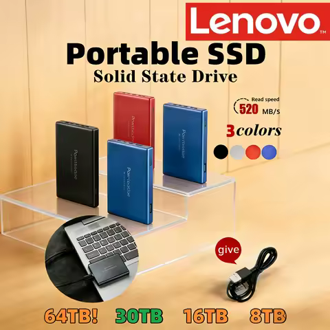 Lenovo T5 Original Portable External 128TB SSD Mini Solid State Drive High-Speed 2TB USB 3.1 Memory 