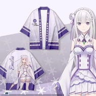 Japanese Kimono Anime Re:Zero Kara Hajimeru Isekai Seikatsu Emilia Rem Ram Cosplay Costumes Cardigan