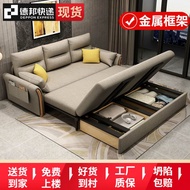 HY🍎Multifunctional Foldable Sofa Bed Dual-Purpose Retractable Small Apartment Storage Single Bed with Rollers Technology