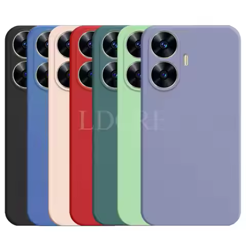 For Realme C55 Case Liquid Silicone Coque For Realme C55 Cover TPU Rubber Protective Phone Case Real