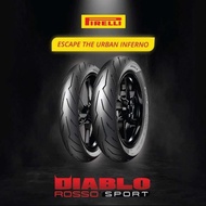 PIRELLI DIABLO ROSSO SPORT 70/90 80/90 17INCH FRONT REAR TAYAR TYRE DIABLO ROSSO SPORT TIRE DEPAN BE