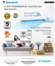 Daikin FTV60P 2.5HP wall type air con R32 Gas Non-inverter P~Series (With Wifi)