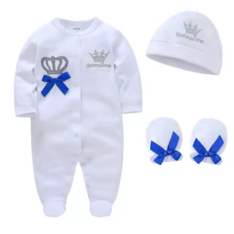 4PCS/lot White Baby Clothes Set Boys Roupa de bebes Baby Girls Clothing Plain Baby Clothing Sets Rom
