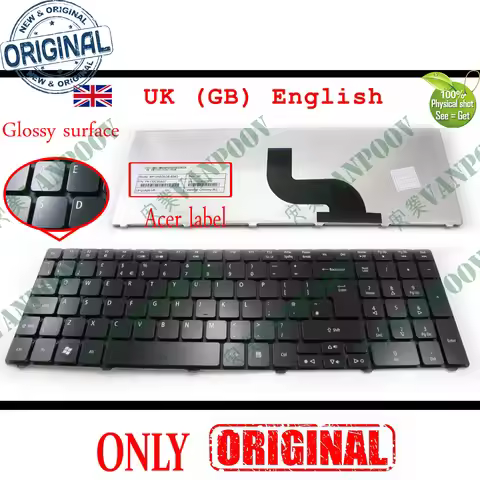 UK GB English Laptop Keyboard for Acer Aspire 5810tz 5810T 5810 PG 5800 5750G 5750 5745 5742 5741G 5