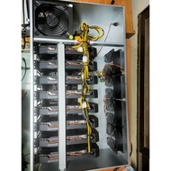 Rig With Graphics Card Mining B85 With Gigabyte RTX 2060 12GB 8 Cards