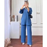 PROMO MURAH !!! SETELAN KNIT ATASAN WANITA DAN CELANA WANITA HIJAB FRIENDLY Setelan Knit Rajut Impor