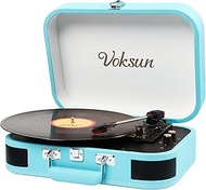 Voksun Turntable, Bluetooth, Vinyl Record Player, Turntable, with Speaker, Belt Drive 33/45/78 RPM, 