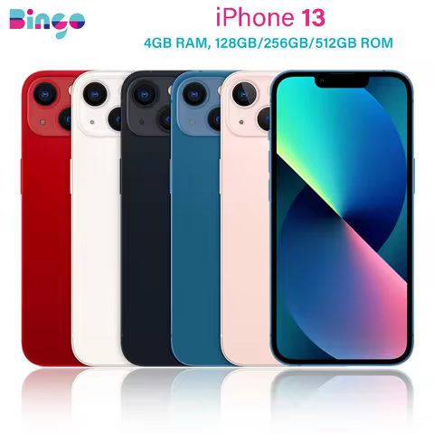 iPhone 13 A2633 128/256/512GB ROM 4GB RAM iPhone13 5G 6.1" A15 IOS Super Retina XDR OLED Face ID NFC