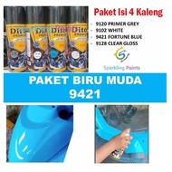 Diton Premium Fortune Blue 9421 - 9120 - 9102 - 9128 Package Contains 4 Color Cans Light Sea Petrol-