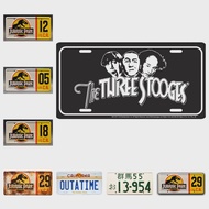 Stooges Black | outatime | Initial D | 13-954 | ป้ายโลหะติดรถฝาป้ายทะเบียนรถประทับโลหะสำหรับผู้ชายผู้หญิง6X12นิ้ว