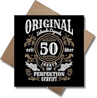 Old School Birthday Card with Envelope - 50th Birthday Gift Card Happy Birthday - 50th Card (125 x 1