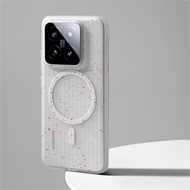 Nghệ thuật phun sơn sóng Mờ cứng Ốp PC cho Xiaomi Mi 14 Pro mi14 Ultra cho MagSafe không dây từ tính